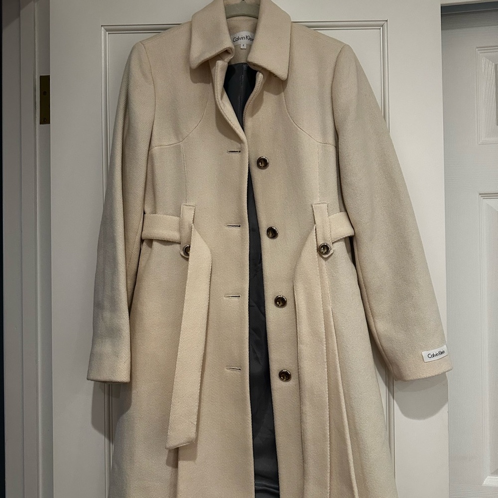 Calvin Klein Women's Cream Trench Coat